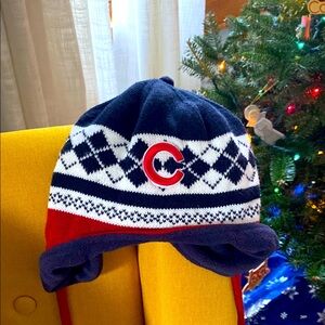 Chicago Cubs fleece lined winter hat